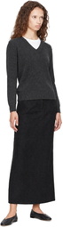 LE17SEPTEMBRE Black Wool-Blend Column Maxi Skirt