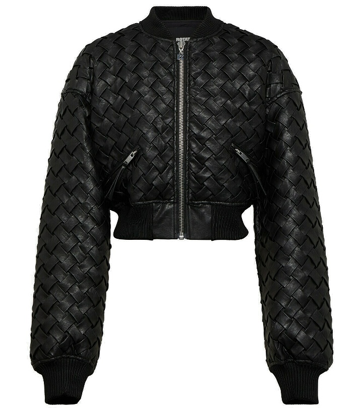 Photo: Rotate Birger Christensen Braided faux leather bomber jacket