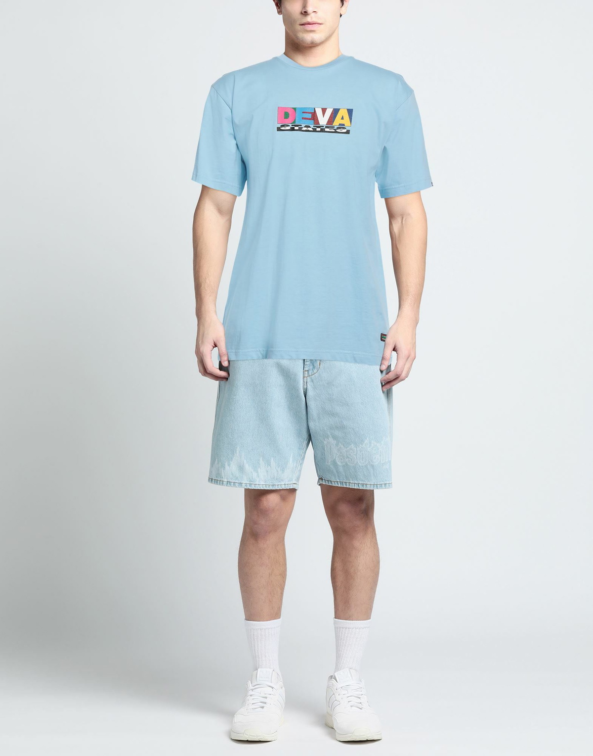 Devá States Mens T-shirt Sky in Blue