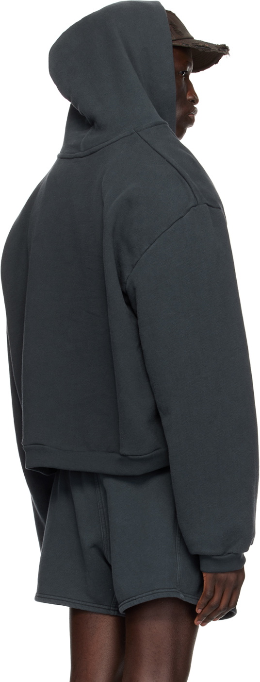 SHOULDER PAD HOODIE KNIT / BLK