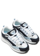 Cleens Hyper Runner Panelled Mesh Sneakers White And Blue