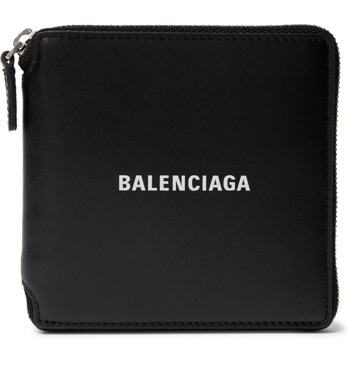 Photo: Balenciaga - Logo-Print Leather Zip-Around Wallet - Black