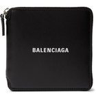 Balenciaga - Logo-Print Leather Zip-Around Wallet - Black