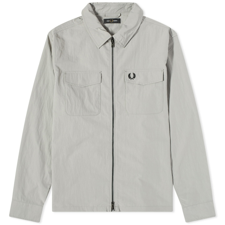 Photo: Fred Perry Men's Zip Overshirt in Concrete