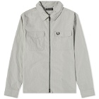 Fred Perry Men's Zip Overshirt in Concrete