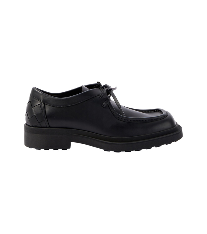 Photo: Bottega Veneta Ben Intrecciato leather Derby shoes