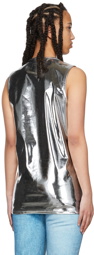 doublet Silver Stud Embroidered Metallic Tank Top