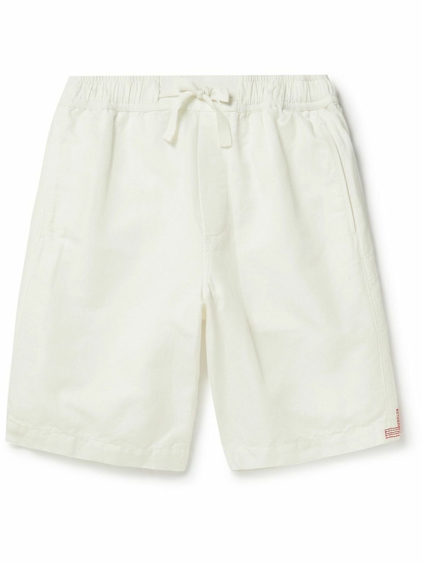 Photo: Orlebar Brown - Sirma Straight-Leg Garment-Dyed Cotton and Linen-Blend Shorts - White