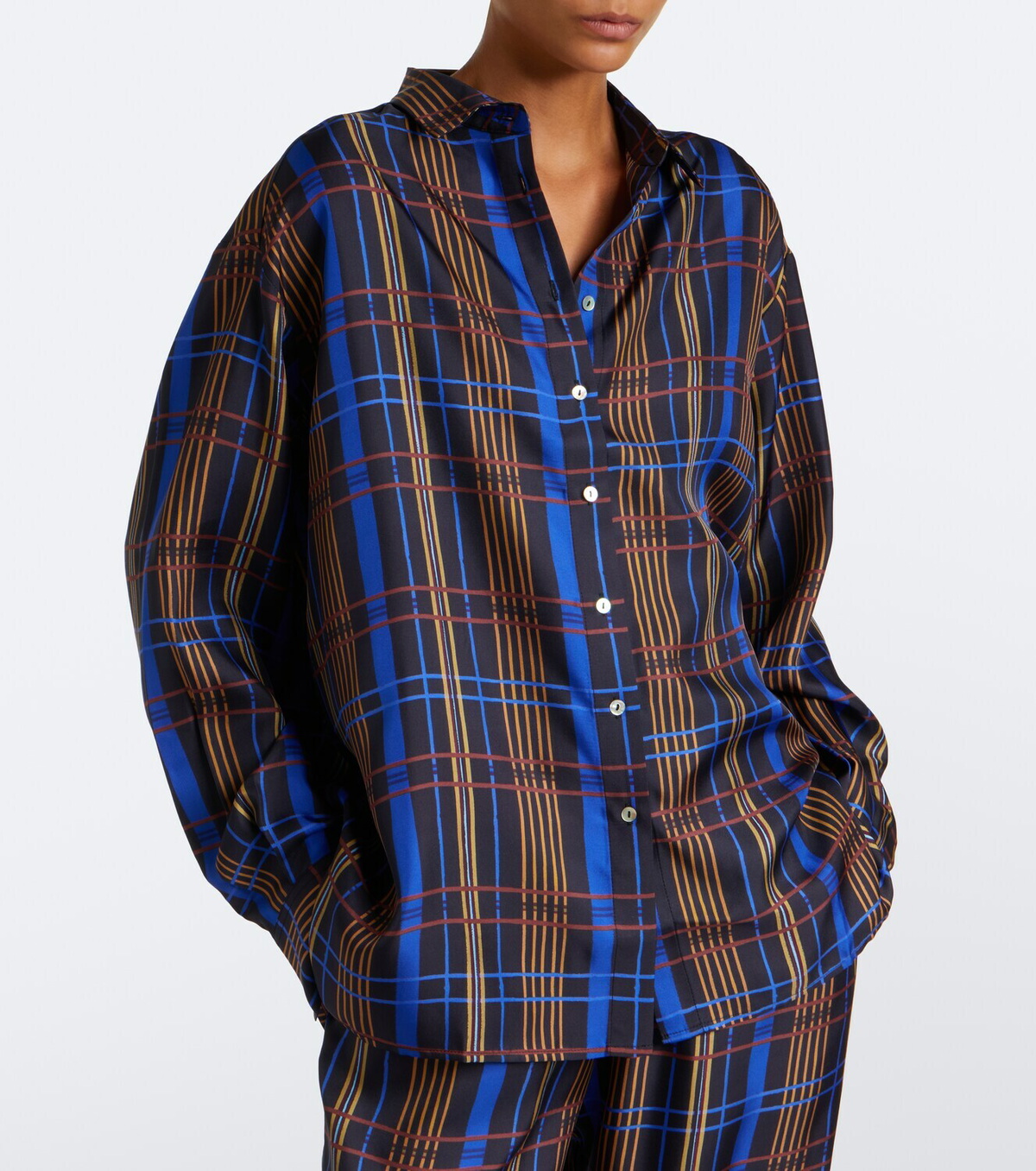 Asceno Maya checked silk shirt