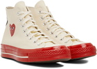 COMME des GARÇONS PLAY Off-White & Red Converse Edition Chuck 70 Sneakers