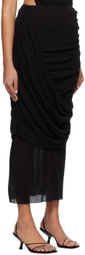 Subtle Le Nguyen Black Draped Dewy Maxi Skirt