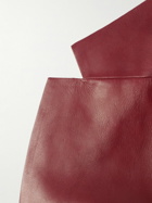Versace - Slim-Fit Leather Blazer - Red