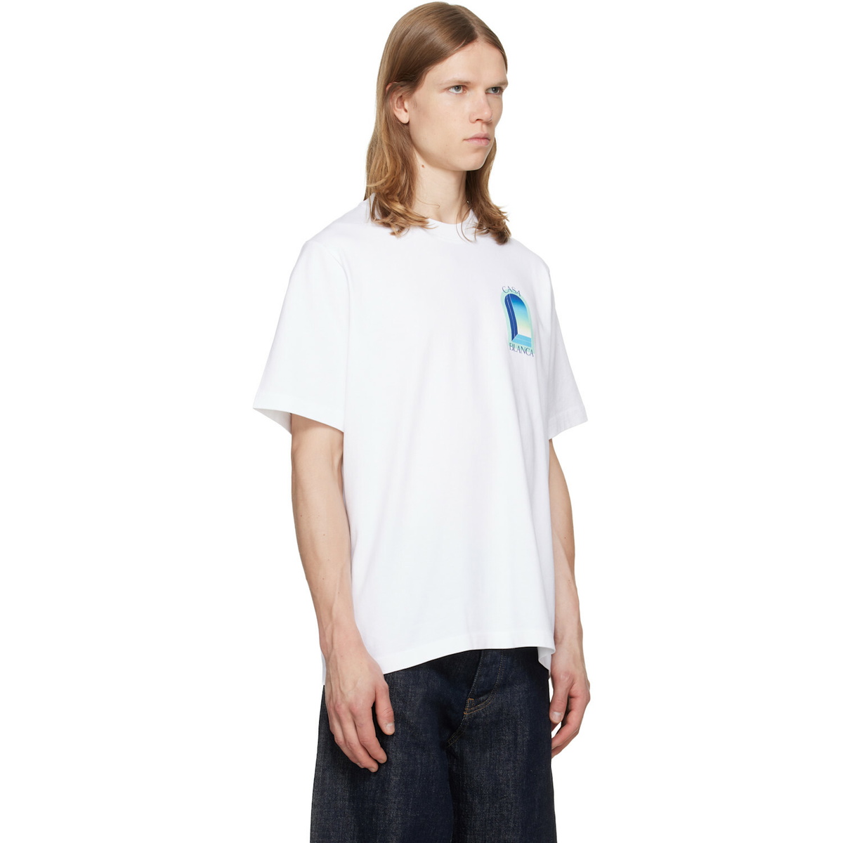 Casablanca White 'L'Arche' Short Sleeve T‑shirt
