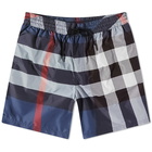 Burberry Men's Guildes Oversize Check Swim Short in Carbon Blue Check