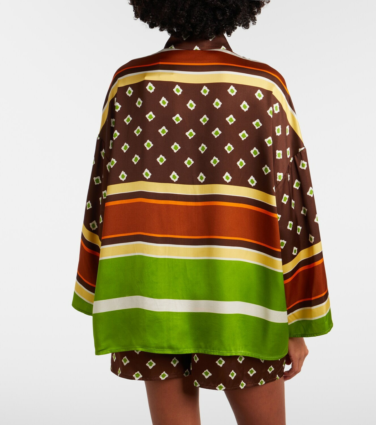 Faithfull Cora printed satin shirt
