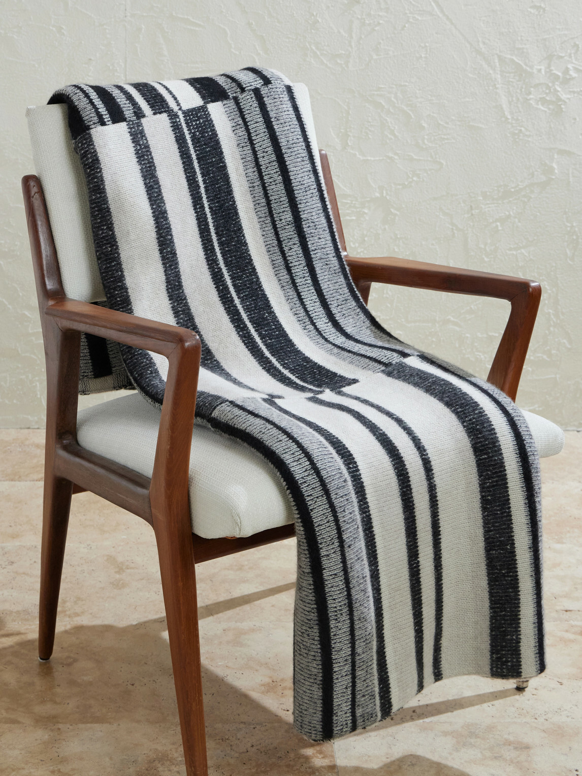 The Elder Statesman - Striped Knitted Cashmere Blanket