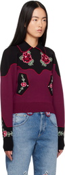 Molly Goddard Burgundy & Black Natasha Sweater
