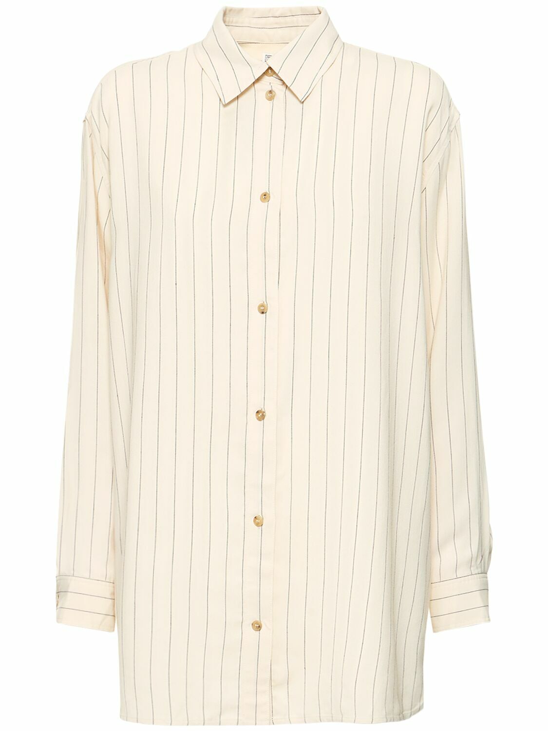 TOTEME - Loose Pinstriped Viscose Shirt Toteme