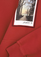 Helmut Lang Postcard Printed Hooded Cotton Sweatshirt Red