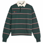 SUNDAYFRUITMARKET Women's Sun Stripe Collar T-Shirt in Green