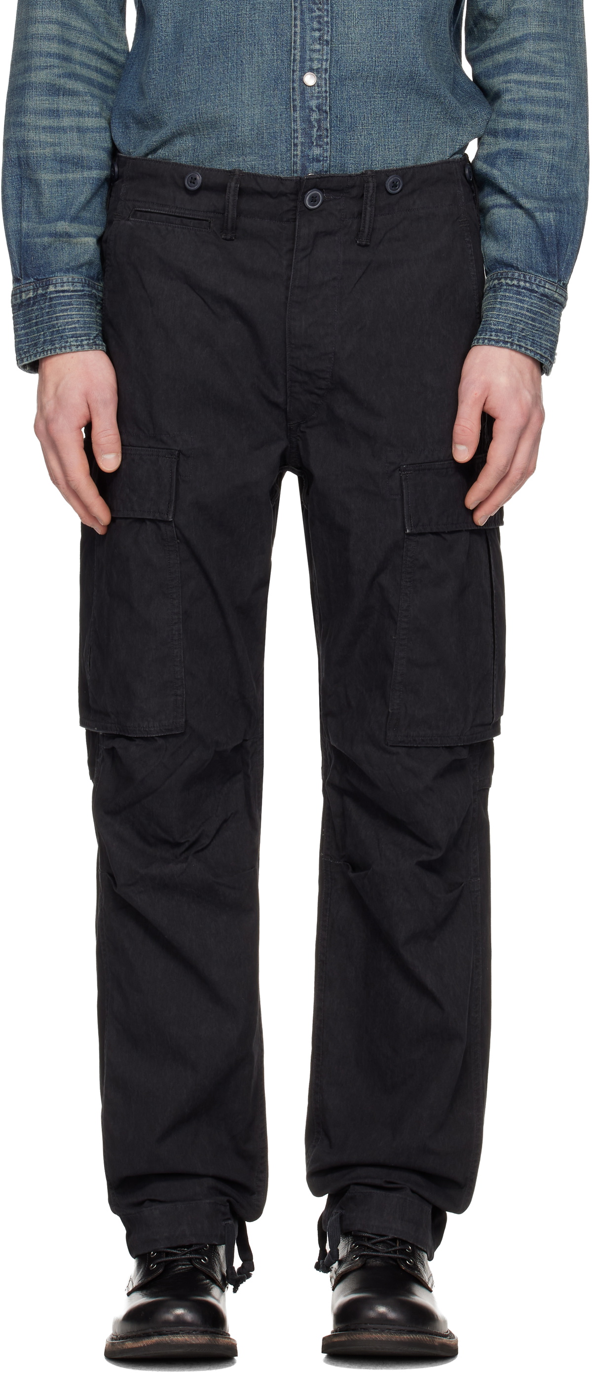 RRL Black Surplus Cargo Pants RRL