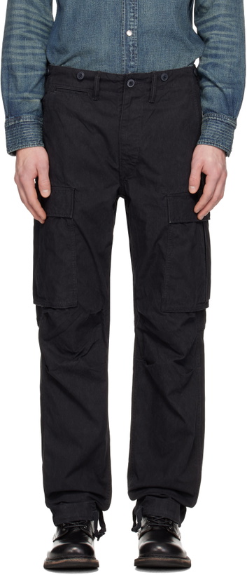 Photo: RRL Black Surplus Poplin Cargo Pants