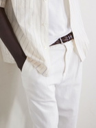 Barena - Cropped Tapered Cotton And Linen-Blend Corduroy Trousers - White