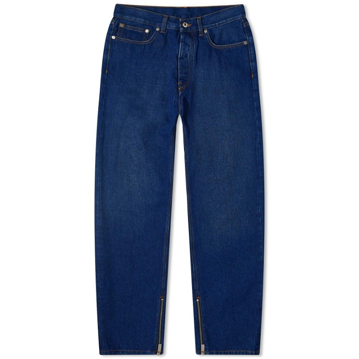 Photo: Off-White Men's Skate Relaxed Fit Jeans in Medium Blue