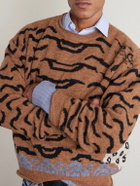 KAPITAL - Nepal Tiger Intarsia Wool-Blend Sweater - Orange