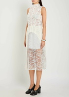 Acne Studios Embroidered Lace Midi Dress White