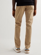 Canali - Slim-Fit Stretch-Cotton Twill Drawstring Trousers - Neutrals