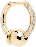 Rainbow K Gold Mini Piercing Diamonds Hoop Single Earring