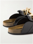 JW Anderson - Embellished Leather Backless Loafers - Black