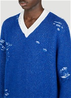 Liberal Youth Ministry - Escudo Distressed Sweater in Blue