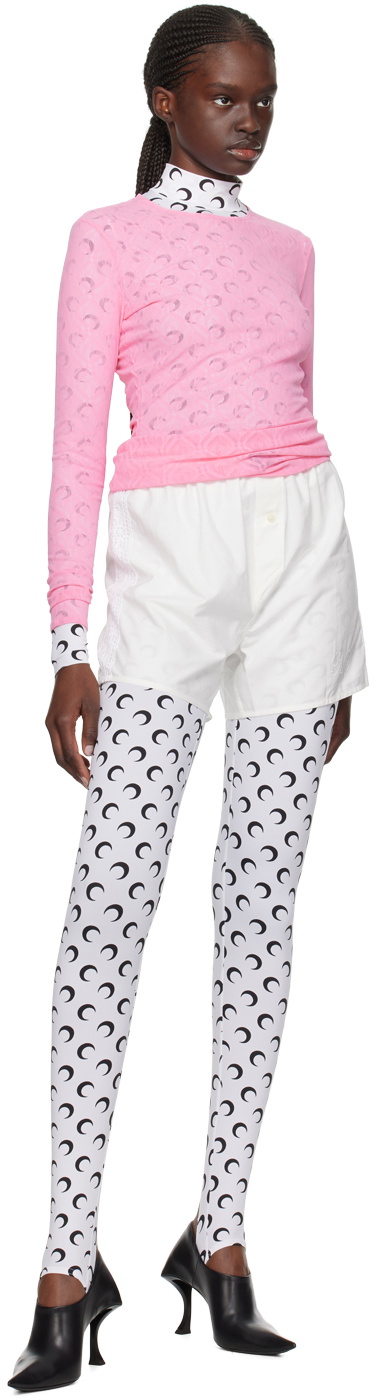 Marine Serre Pink Moon Diamant Long Sleeve T-Shirt Marine Serre