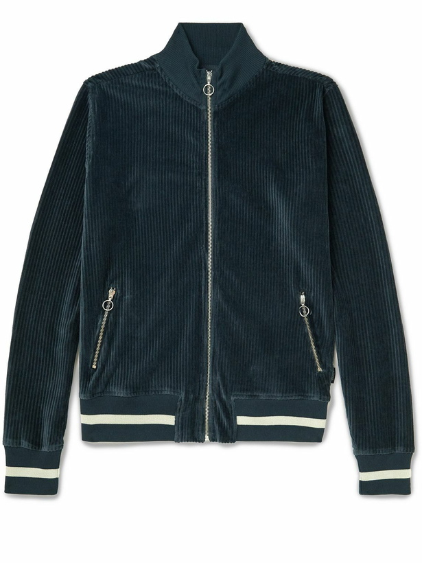 Photo: Oliver Spencer - Calstock Organic Cotton-Blend Corduroy Track Jacket - Blue