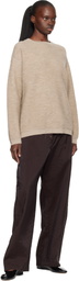 Lauren Manoogian Beige Fine Terry Crewneck Sweater