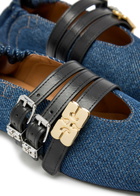 Ganni Multi-strap Chambray Ballet Flats Denim