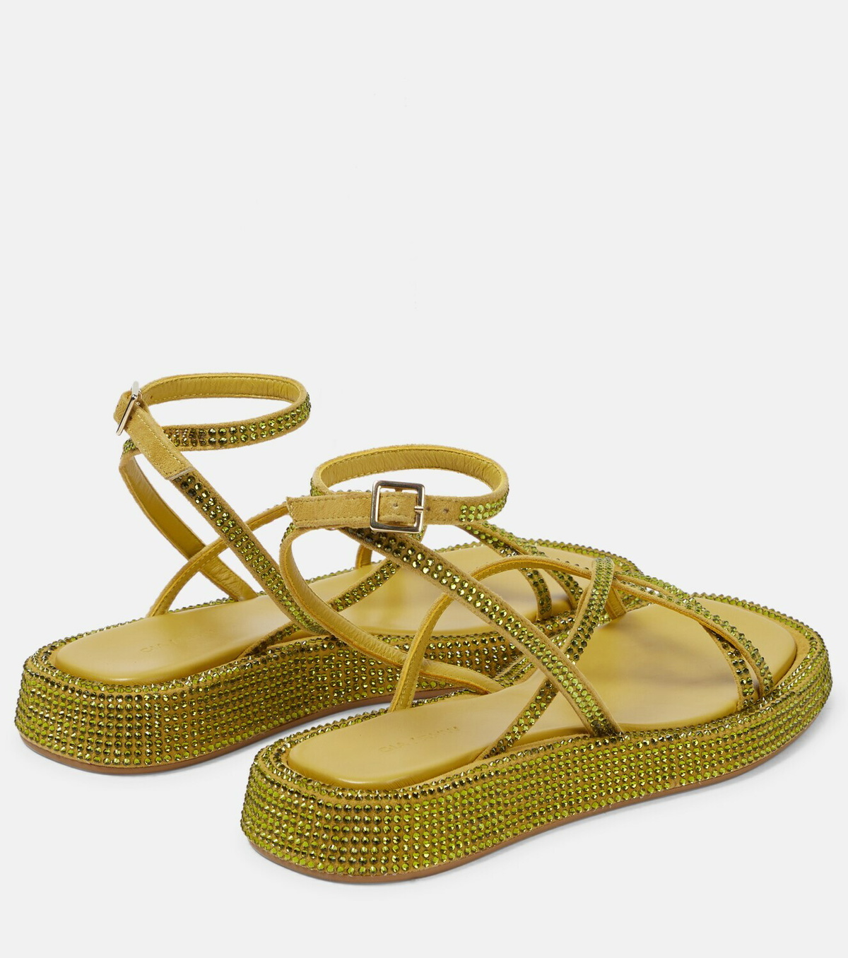 サンダル・ミュール GIA BORGHINI Mustard fabric Rosie 16 sandals (ROSIE16 4700) Gia Borghini - Gia/Rhw Rosie embellished leather 16 S