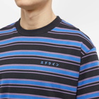 Edwin Men's Quarter Stripe T-Shirt in Black/Dazzling Blue