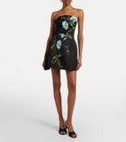Leo Lin Zaria floral-appliqué bustier dress