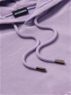 Jacquemus - Logo-Embroidered Organic Cotton-Jersey Hoodie - Purple