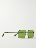 Fendi - Rimless Square-Frame Silver-Tone Sunglasses