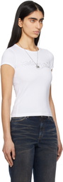 Marc Jacobs White Charm Logo Shrunken T-shirt