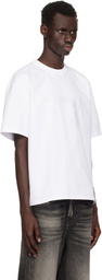 GANNI White Heavy Cotton Drop Shoulder Heart T-shirt