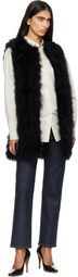 Yves Salomon Black Turkey Feather Vest