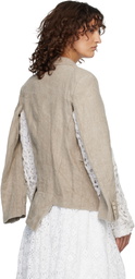 Comme des Garçons Beige Linen Super Heavy Canvas & Cotton Lace Blazer