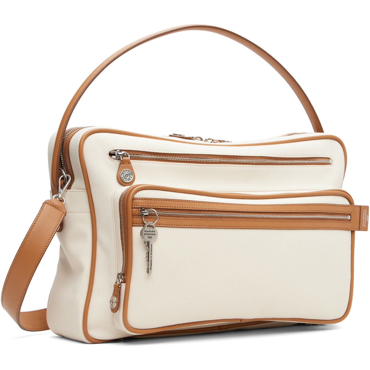 Acne Studios Beige & Tan Camero Camera Canvas Bag