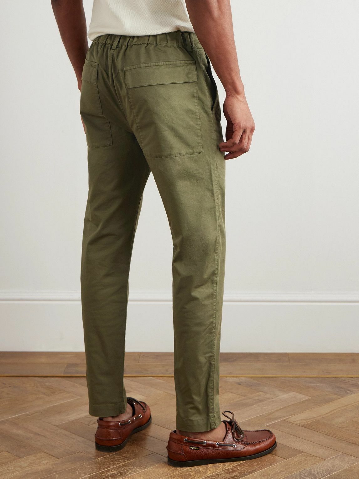Barena - Tapered Stretch-Cotton Gabardine Trousers - Green