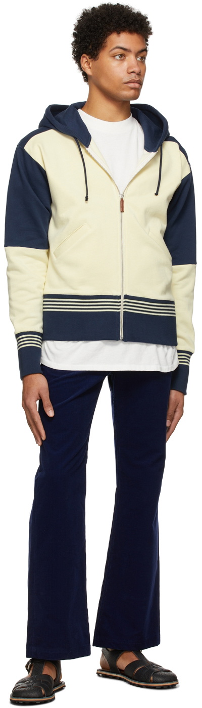 Wales Bonner Off-White & Blue Stereo Hoodie Wales Bonner